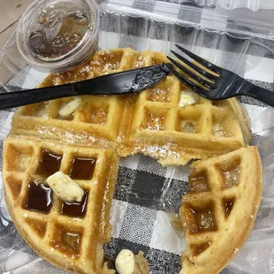 waffles, food
