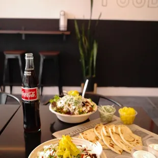 two plates of food on a table