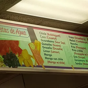 the menu