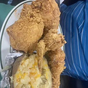 Chicken and a baked potato