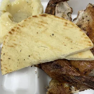 Half Chicken with Mashed Potatoes