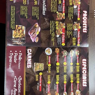 Inside menu