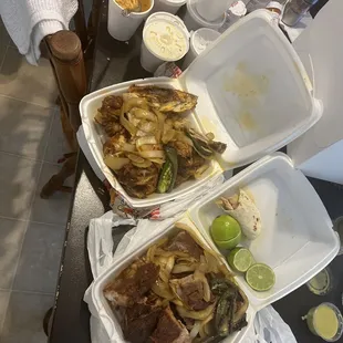 Combo chicken and costillitas. Costillitas are the best