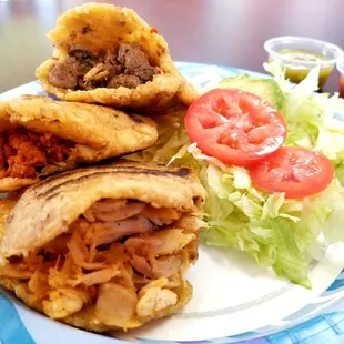 Gorditas - chicken, pastor, and carne asada.
