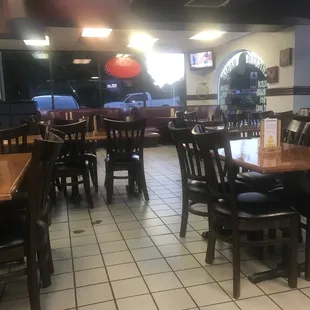the inside of a restaurant