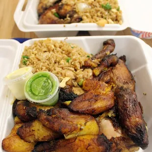 1/2 peruvian chicken + plaintains and fried rice for less than $10 - yum!
