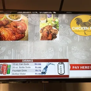 The drink selection at Chicken Rico.