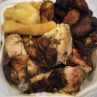 $10 for a half chicken and 2 sides (yuca and plantains)