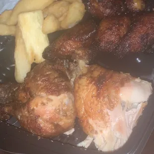 1/2 Chicken, yuca, Plantain