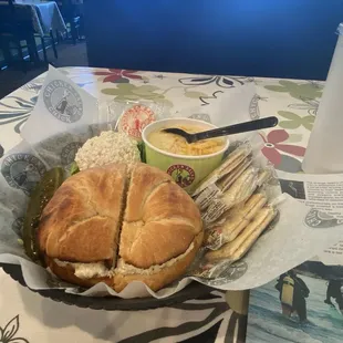 Delicious! Sassy Scotty on the sandwich. Classic Carol on the side. Broccoli Cheddar soup and a cookie for dessert!