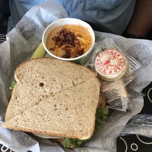 Turkey Pesto Sandwich on Wheat w/Loaded Potato Soup