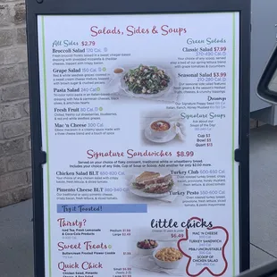 a menu for a restaurant