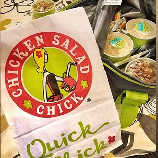a bag of chicken salad