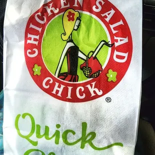 a bag of chicken salad