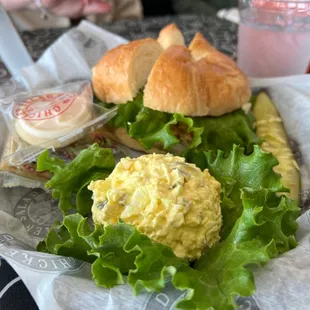 Egg salad and pimento cheese croissant