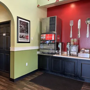 Bathrooms. Drink station