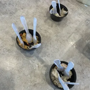 Sampling a few of the flavors!! Yum