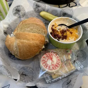 The Chick Sandwich and loaded potato soup - Fancy Nancy Chicken Salad