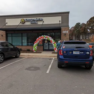 the entrance to the restaurant