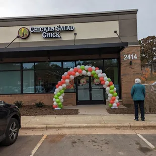 the entrance to the restaurant