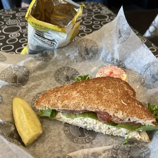 Jalapeño chicken salad sandwich.