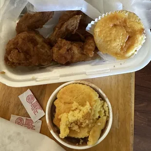 chicken wings and fried chicken, food