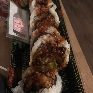 The soft shell crab roll. Yum!! I was very pleased with it!!