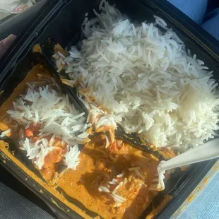 Double chicken Tikka masala with garlic naan