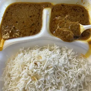 Double chicken Tikka masala with garlic naan