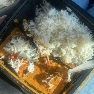 Fish Tikka masala with garlic naan