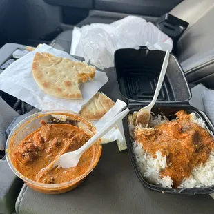 2x Chicken , rice and naan