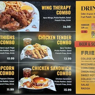 Chicken University Menu