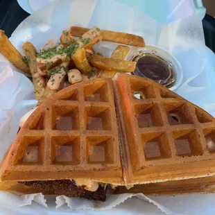 Fish Filet Waffle with Fries