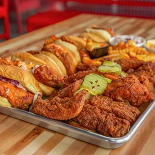 chicken wings and fried chicken, food