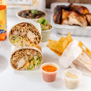 Borracho Wrap with Plantain Chips.