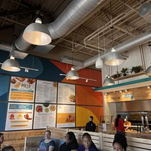 Menu on wall.