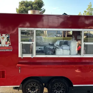 Chicken Bully&apos;s awesome little red food trailer