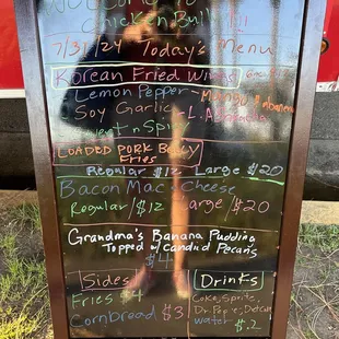 Chicken Bully&apos;s Menu of the day