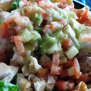 Chicken salad in a tortilla shell. Yum!