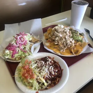 Fried Chicken Tacos, Supreme Nachos and Chimichangas.