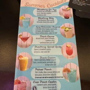 Specialty Drink menu