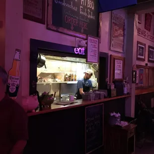 BlueOak real pit BBQ located right inside of the entrance.