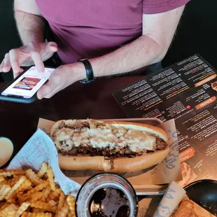 Crab Fries and cheesesteak