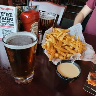 Yuengling and crab fries