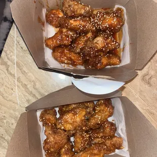 Sweet spicy top , bottom soy garlic