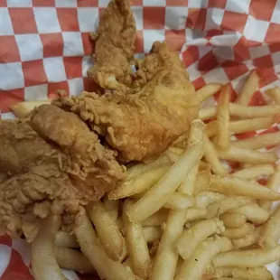 Chicken strips and fries