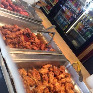 Spicy wings and sausage
