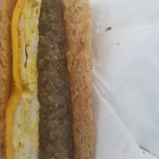 Scrapple egg and cheese