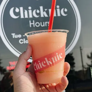 Frozen strawberry pink lemonade
