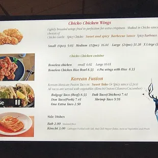 Full Chicko Tako menu